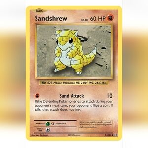 Sandshrew Pokemon Card 🔥 60 HP 🟡 54/108